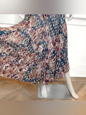 Tribal Heritage Geometric Maxi Skirt Women SZ S Eclectic Artsy Charm Gypsy Boho